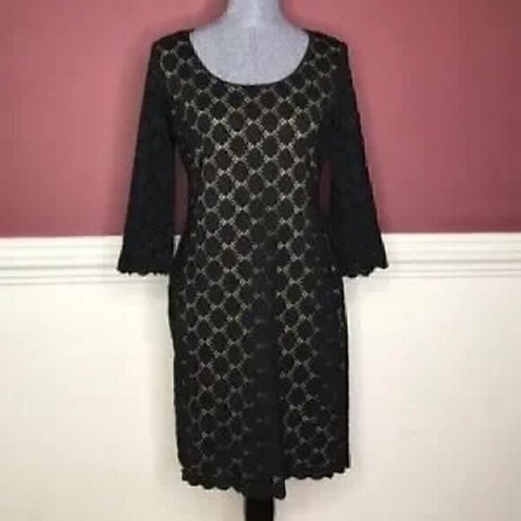 Ronni Nicole black and tan shift dress cute size 10 - Picture 4 of 4